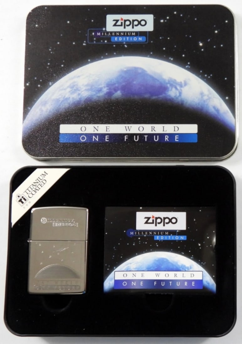 SEALED 1996 ZIPPO ONE WORLD ONE FUTURE: LIMITED EDITION, IN ORIGINAL TIN CASE SEALED