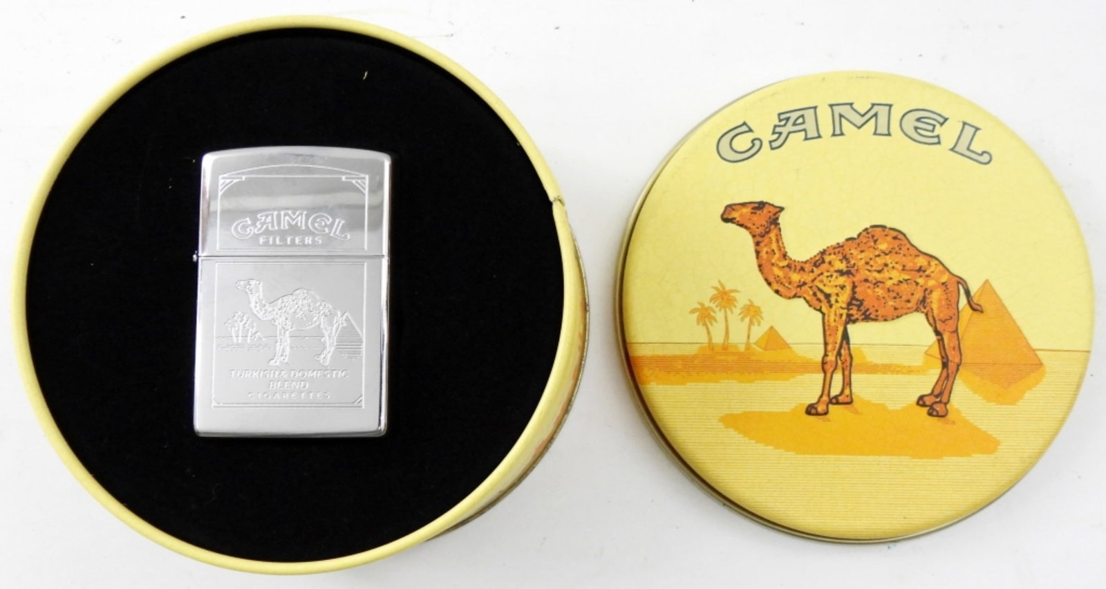 1995 SEALED/UNFIRED CAMEL FILTERS ZIPPO: 1995 SEALED/UNFIRED CAMEL FILTERS "TURKISH DOMESTIC BLEND" ZIPPO IN CAMEL TIN