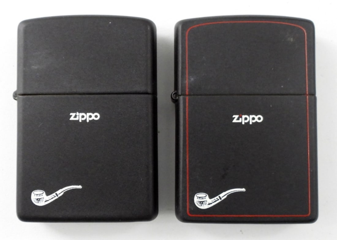 (2) 1994 UNFIRED BLACK MATTE CIGAR ZIPPO: (2) 1994 UNFIRED BLACK MATTE CIGAR ZIPPO , 1 BLACK MATT WITH RED TRIM, 1 BLACK MATT( INSIDE CIGAR TIP IS LOOSE)