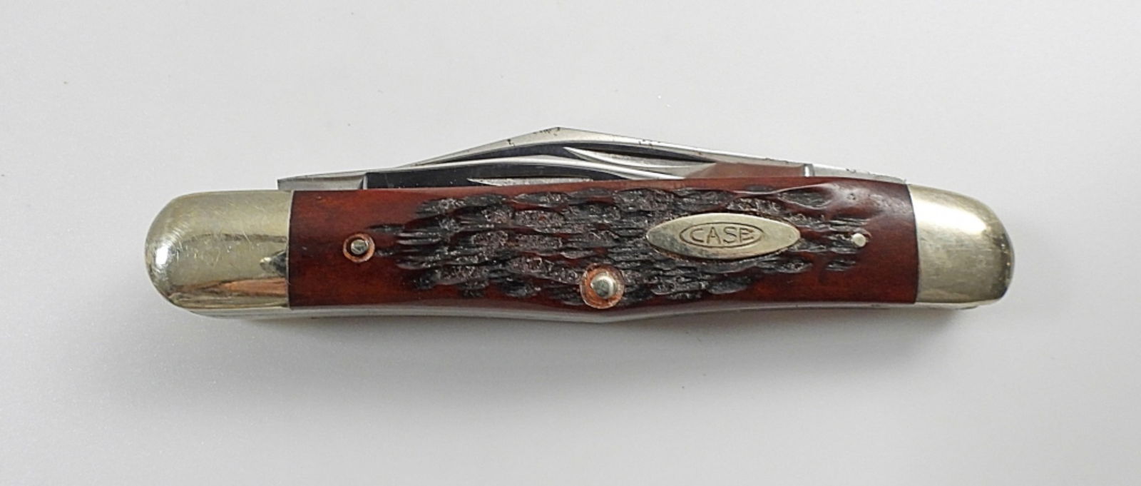 CASE XX 9 DOT 6308 WHITTLER KNIFE: RED/BROWN BONE FOLDING KNIFE - LIKE NEW