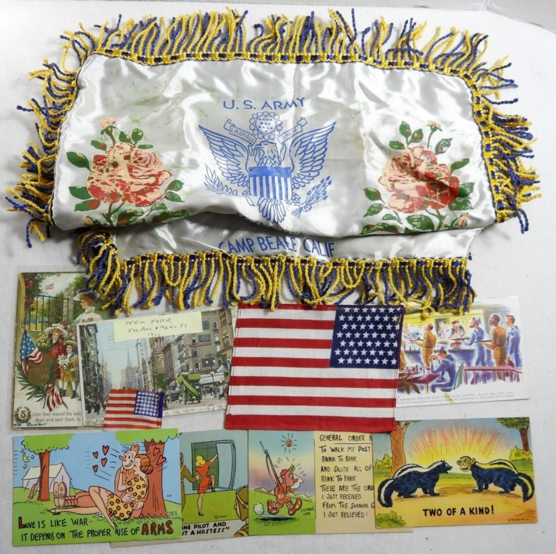 SILK FLAG & U.S. ARMY WIFE PILLOW CASE (1 of 3)