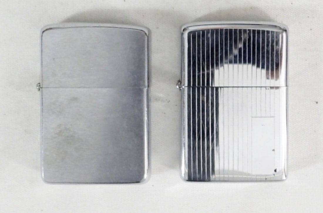 (2) SILVERTONE ZIPPOS 1961 & 1977 (1 of 4)