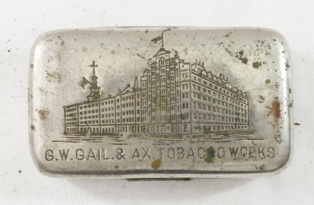 SUPERIOR SCOTCH SNUFF BOX / TIN SAMPLE: G.W. GAIL & AX BALTIMORE MD