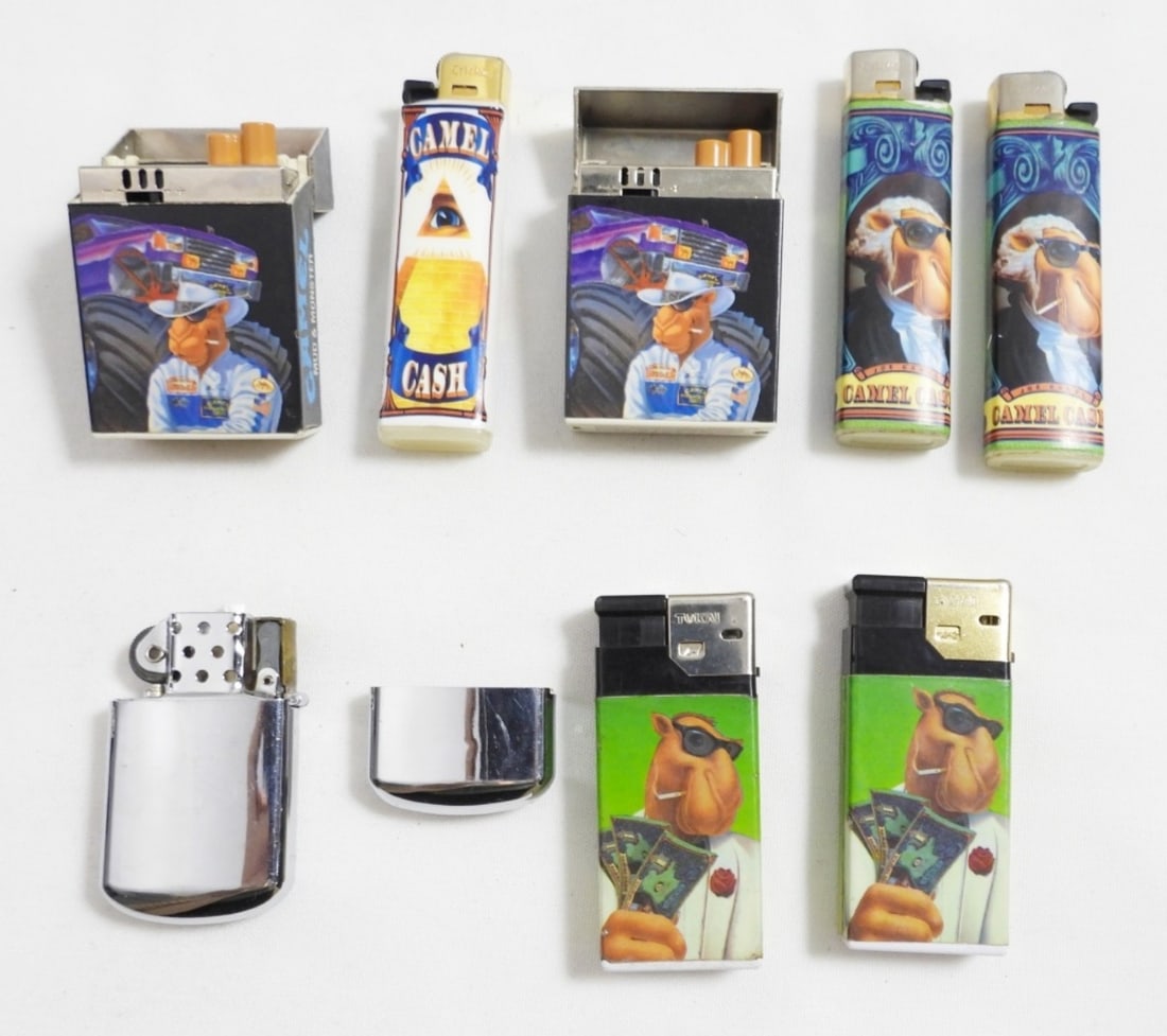 (7) CAMEL CASH & (1) UNSTRUCK LIGHTERS (1 of 2)
