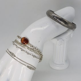 (5) STERLING BRACELETS