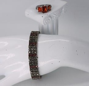 BLOOD ORANGE COLOR GEMSTONE SET 925