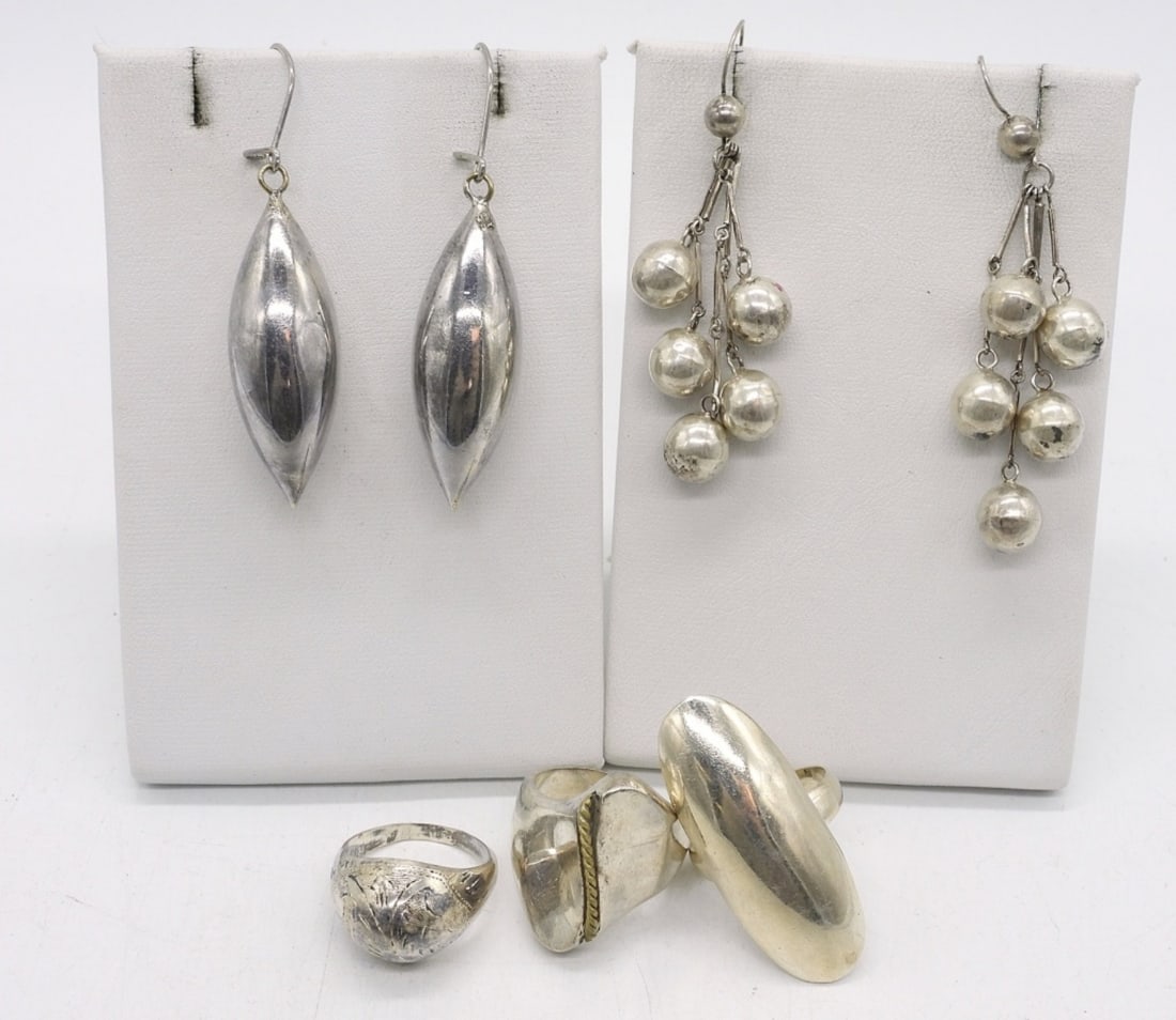 VTG STERLING RINGS & EARRINGS (1 of 1)