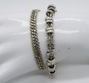 (2) PRETTY STERLING BRACELETS