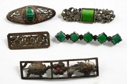 (5) VINTAGE COLLAR DRESS STERLING PINS