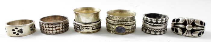 (6) STERLING RINGS