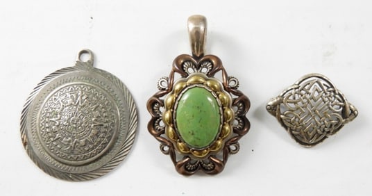 (3) STERLING PENDANTS
