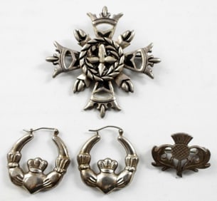 CLADDAGH SYMBOL STERLING JEWELRY LOT