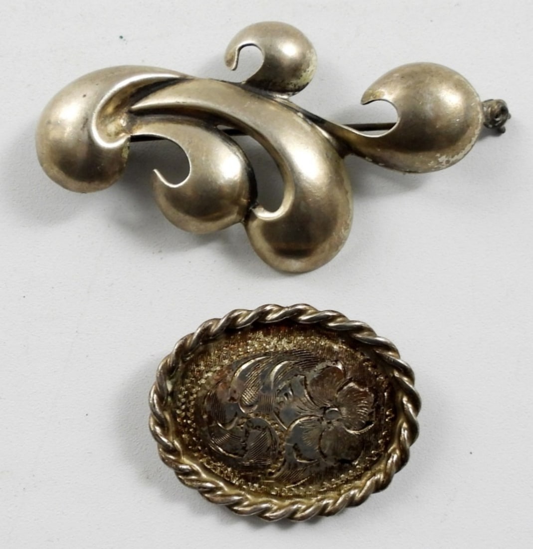 MONET STERLING PIN & ETCHED 925 PIN (1 of 2)