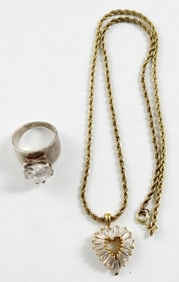STERLING HEART JEWELRY LOT - NECKLACE