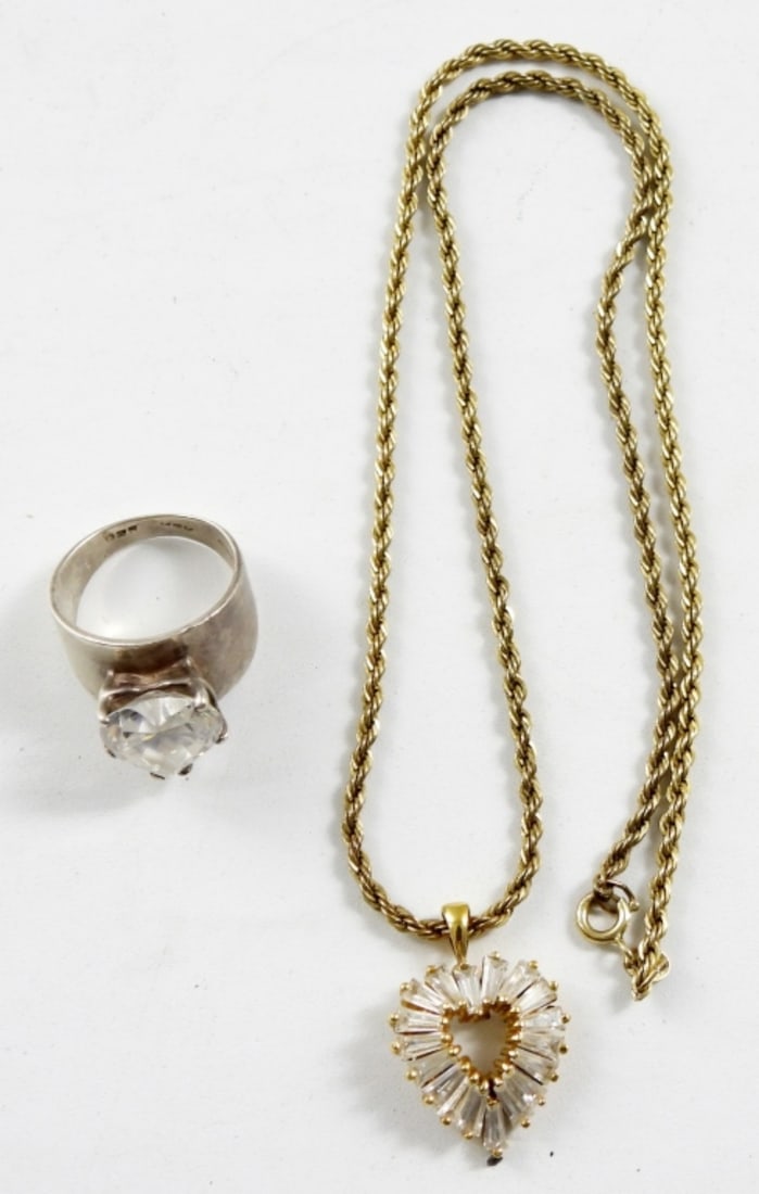 STERLING HEART JEWELRY LOT - NECKLACE (1 of 3)