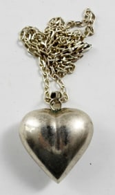 HOLLOW HEART STERLING PENDANT w/CHAIN