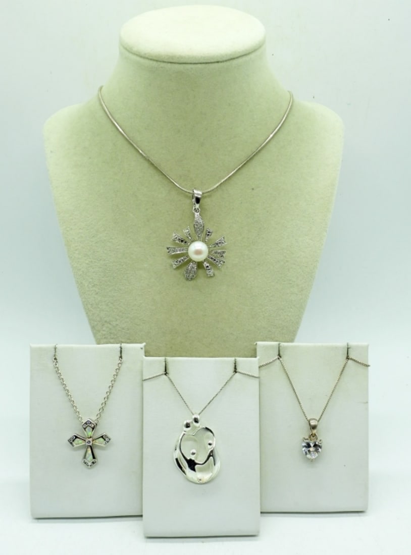 (4) STERLING PENDANTS & CHAINS (1 of 2)
