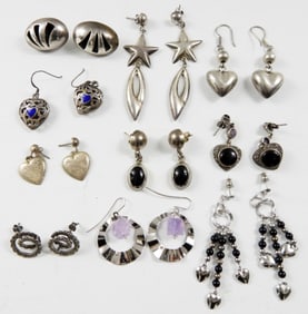 (10) STERLING PIERCED EARRINGS
