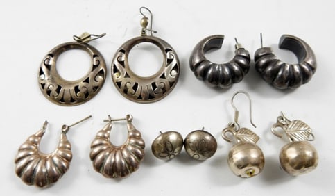 (5) STERLING PIERCED EARRINGS