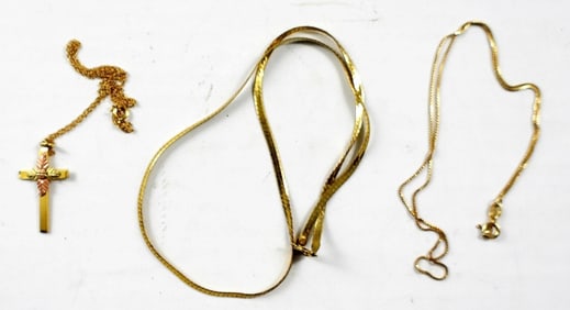 (3) GOLD TONE 925 NECKLACES