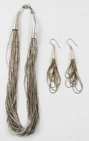 LIQUID STERLING NECKLACE & EARRINGS