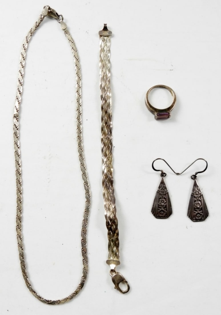 (4) PIECE STERLING JEWELRY SET (1 of 4)
