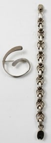 VINTAGE MEXICO 925 BRACELET & BROOCH
