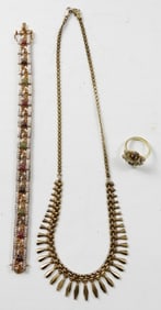 3 PIECE STERLING GOLD TONE SET