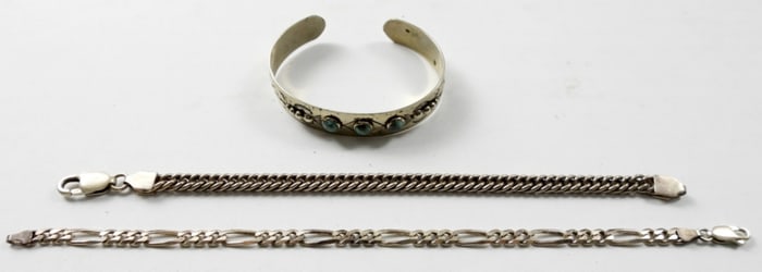 3 LADIES STERLING BRACELETS