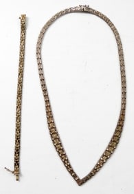 2 PIECE STERLING NECKLACE & BRACELET SET