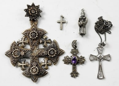 5 PIECE STERLING RELIGIOUS LOT