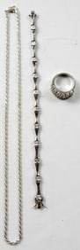 STERLING NECKLACE , BRACELET,RING SET