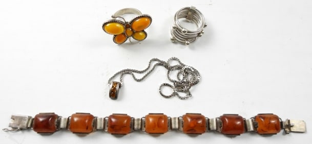 (4) PIECE LADIES FASHION  STERLING SET