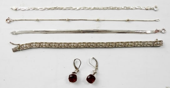 (4) STERLING FASHION BRACELETS & MORE