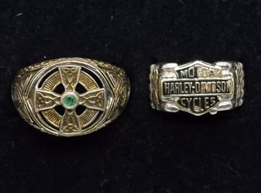 HARLEY DAVIDSON & CELTIC 925 RINGS