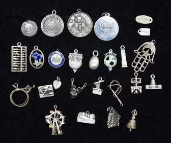 (25) STERLING VINTAGE CHARMS - VINTAGE