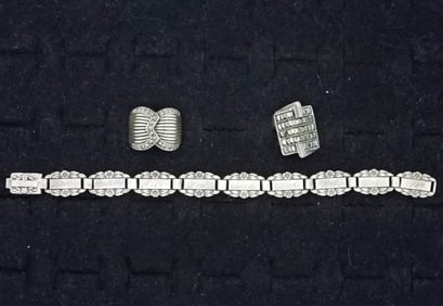 ANTIQUE 925 BRACELET (1944) & RINGS