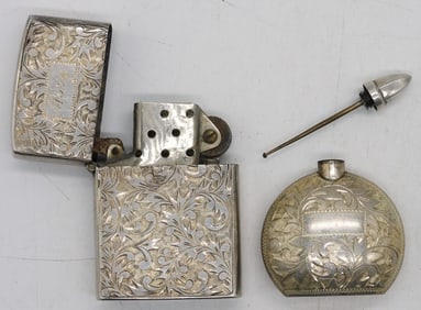 VTG PERFUME BOTTLE & LIGHTER 925