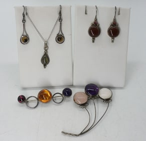 AMBER, TIGERS EYE, AMETHYST & MORE 925