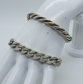 (2) HEAVY STERLING BRACELETS