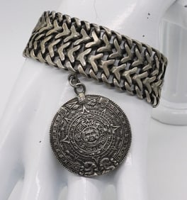 MAYAN MEXICO 925 BRACELET & CHARM 1957