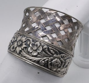 TWO STERLING VINTAGE CUFF BRACELETS