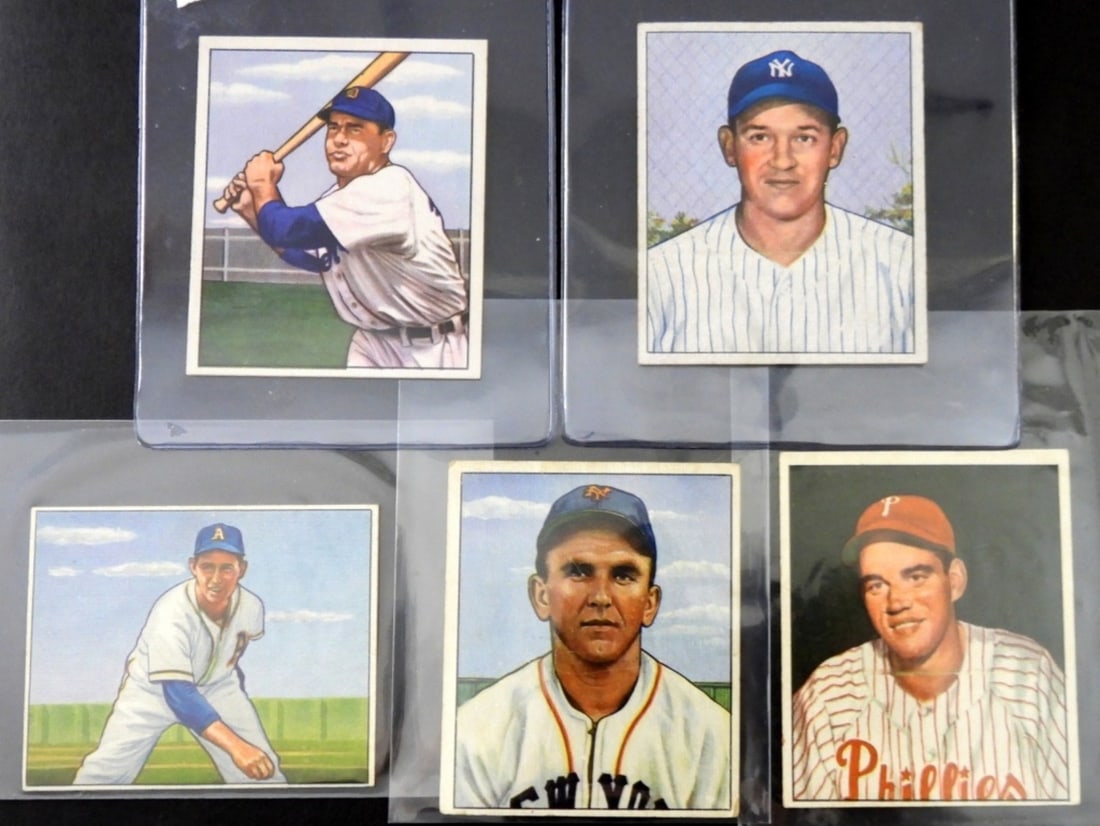 (5) 1950 BOWMAN BASEBALL CARDS - VG (1 of 2)