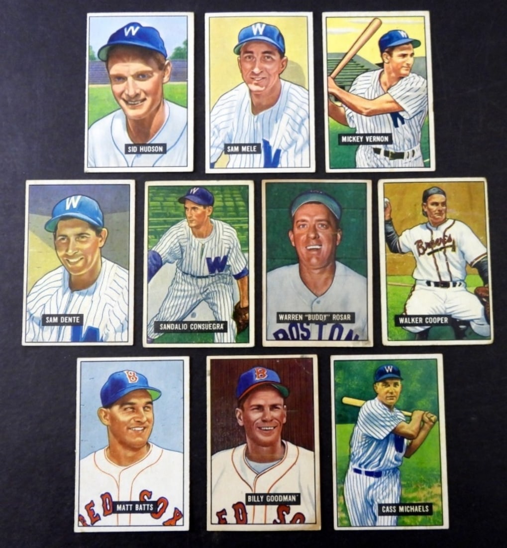 (10) 1951 BOWMAN BASEBALL CARDS VG (1 of 2)