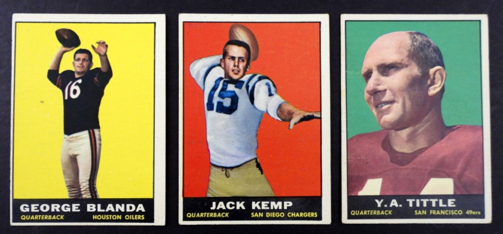 (3) 1961 TOPPS FOORBALL STAR PLAERS (1 of 2)