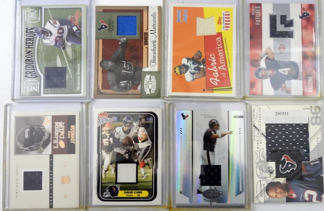 (8) NFL GAME WORN JERSEY CARDS (1 of 2)