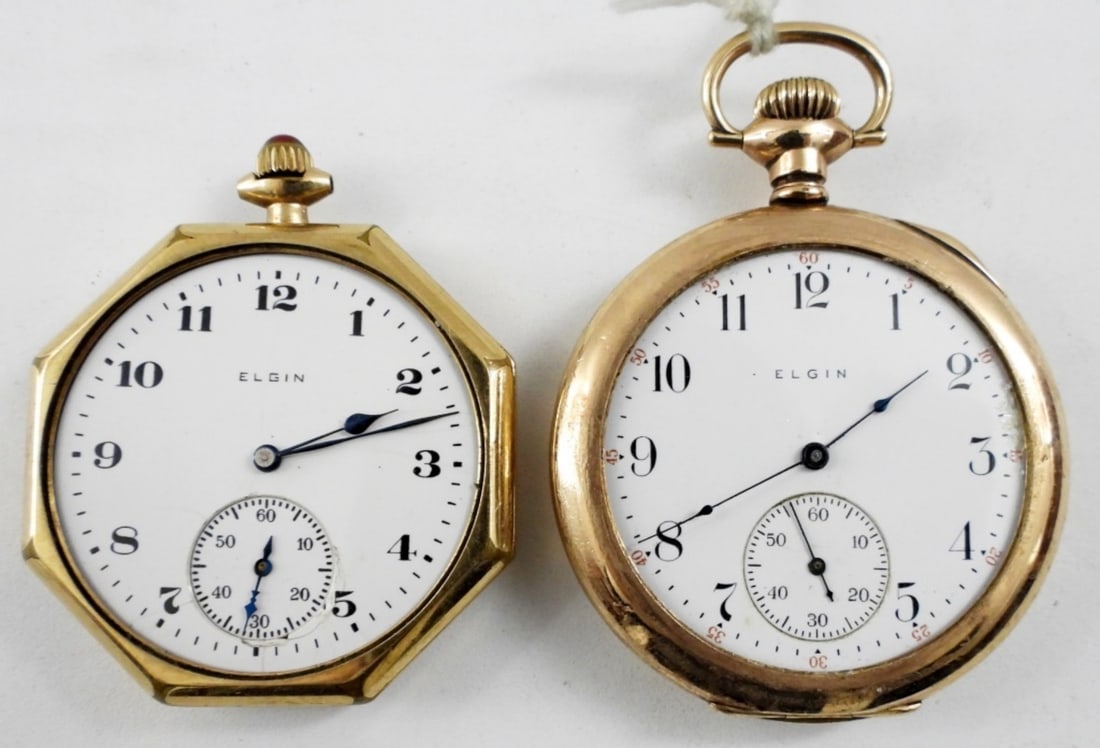 (2) ELGIN POCKET WATCHES  PARTS/REPAIR (1 of 3)