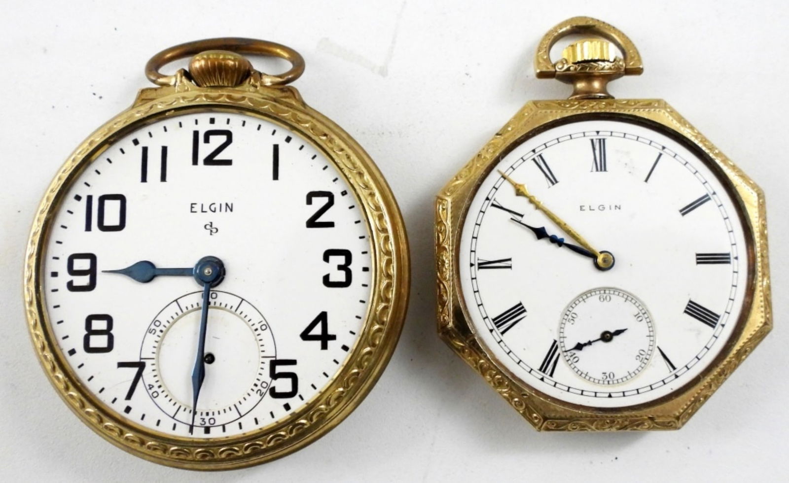 (2) ELGIN POCKET WATCHES  PARTS/REPAIR (1 of 3)