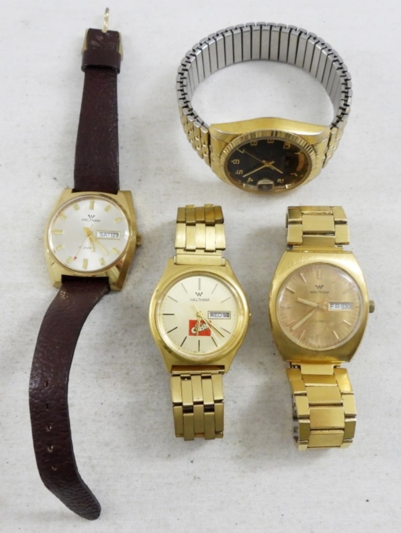 (4) WALTHAM MEN'S DAY/DATE WATCH LOT (1 of 3)