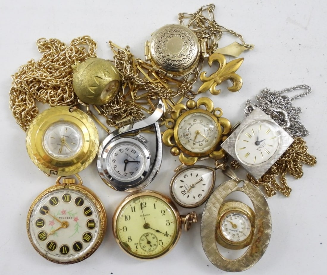 (10) VTG PENDANT WATCHES - PIN (1 of 2)